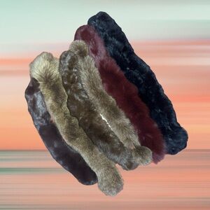 Set of 6 Vintage Fur Stoles-
Fox Fur and Mink — Mixed Colours
